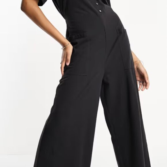 ASOS NWT Button Front Jersey Romper - Picture 2 of 3